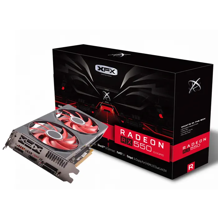 XFX AMD Radeon RX 550 Double Dissipation RX-550P4PFG5 4GB GDDR5 128Bit DX12 Gaming (Oyuncu) Ekran Kartı
