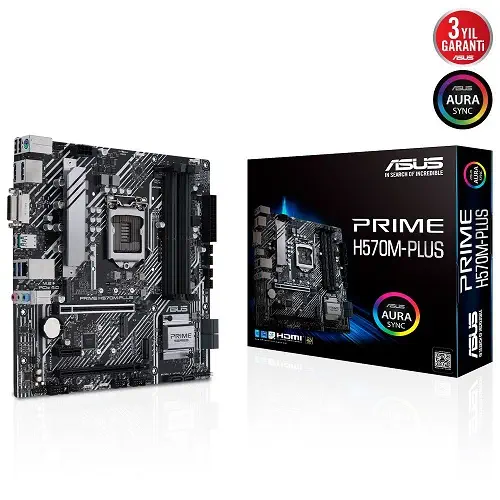 Asus Prime H570M-PLUS Intel H570 Soket 1200 DDR4 4600(OC)MHz mATX Gaming (Oyuncu) Anakart
