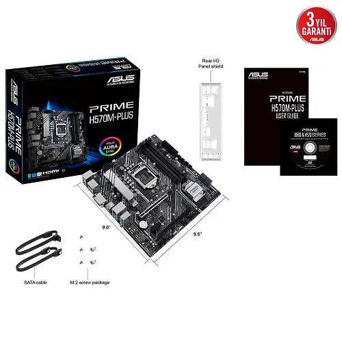 Asus Prime H570M-PLUS Intel H570 Soket 1200 DDR4 4600(OC)MHz mATX Gaming (Oyuncu) Anakart