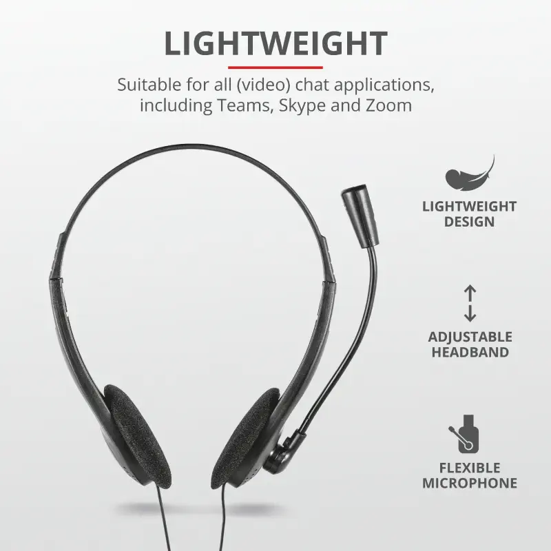 Trust Primo Chat Headset 21665 Mikrofonlu Kulak Üstü Siyah Kulaklık