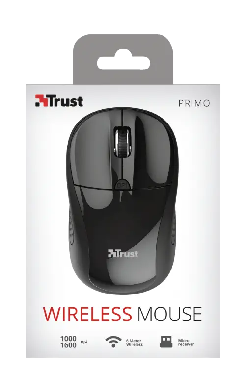 Trust Primo 20322 1600DPI 4 Tuş Optik USB Siyah Kablosuz Mouse