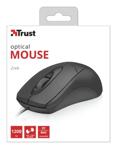 Trust Ziva 21947 1200DPI 3 Tuş Optik USB Siyah Kablolu Mouse