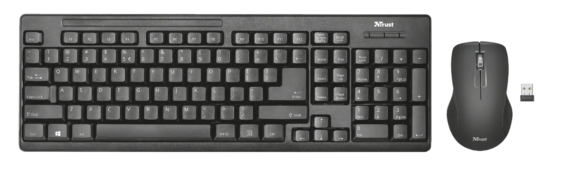 Trust Ziva 22118 USB TR Q Siyah Kablosuz Klavye Mouse Set