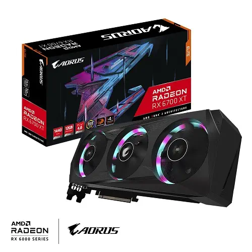 Gigabyte Aorus Radeon RX 6700 XT Elite 12G GV-R67XTAORUS E-12GD 12GB GDDR6 192Bit DX12 Gaming (Oyuncu) Ekran Kartı