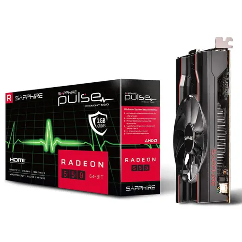 Sapphire Pulse Radeon RX 550 11268-21-20G 2GB GDDR5 64Bit DX12 Gaming (Oyuncu) Ekran Kartı