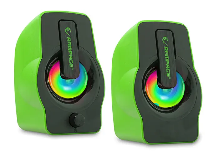 Rampage RMS-G7 Falsetto 2.0 6 Watt RGB LED USB Yeşil Multimedia Gaming Hoparlör