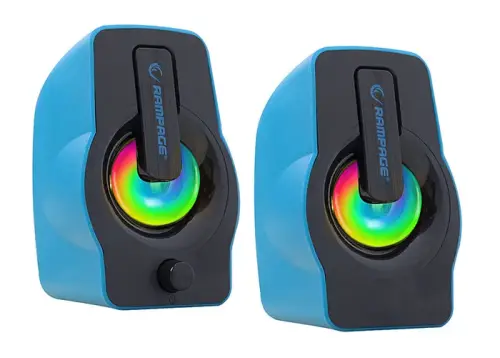 Rampage RMS-G7 Falsetto 2.0 6 Watt RGB LED USB Mavi Multimedia Gaming Hoparlör