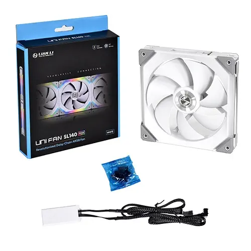 Lian Li UNI Fan SL120 White 1x120mm RGB PWM Beyaz Modüler Kasa Fanı (Kontrolcü hariç.)