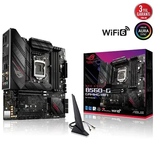 Asus ROG Strix B560-G Gaming WIFI Intel B560 Soket 1200 DDR4 5000(OC)MHz mATX Gaming (Oyuncu) Anakart