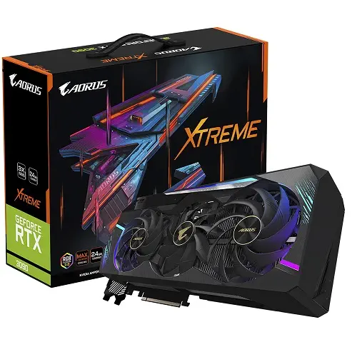 Gigabyte Aorus GeForce RTX 3090 Xtreme 24G LHR GV-N3090AORUS X-24GD 24GB GDDR6X 384Bit DX12 Gaming (Oyuncu) Ekran Kartı