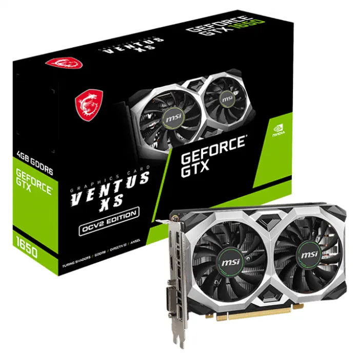 MSI GeForce GTX 1650 D6 Ventus XS OCV2 4GB GDDR6 128Bit DX12 Gaming (Oyuncu) Ekran Kartı