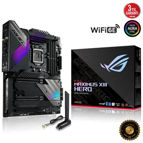 Asus ROG Maximus XIII Hero Intel Z590 Soket 1200 DDR4 5333(OC)MHz ATX Gaming (Oyuncu) Anakart
