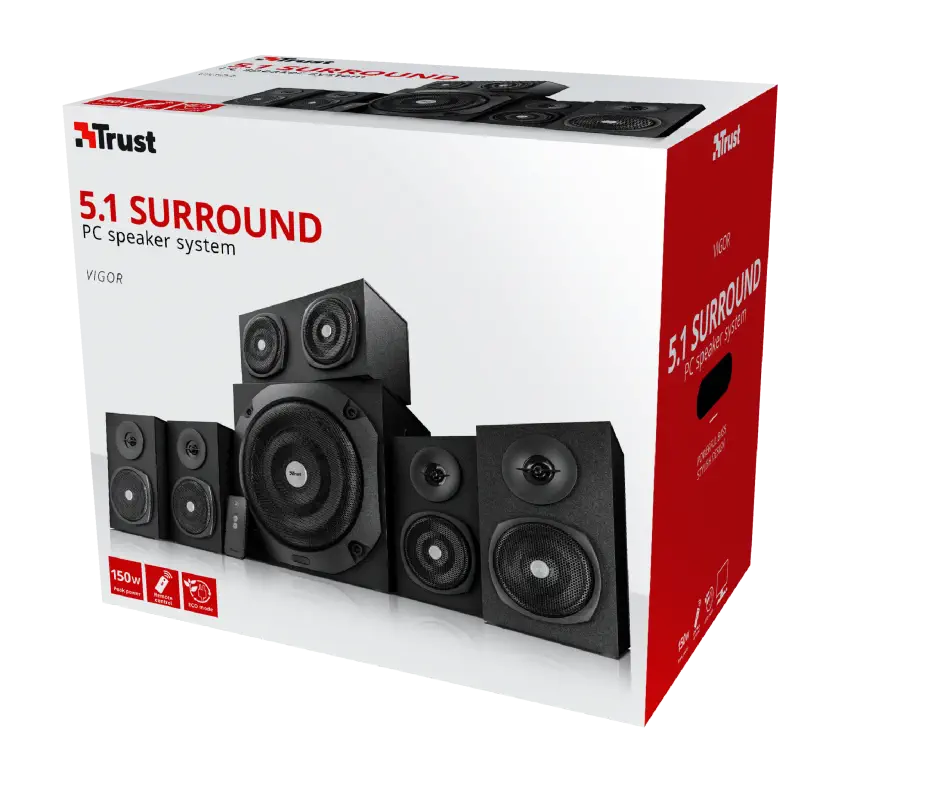 Trust Vigor 22236 5+1 Surround 150W Uzaktan Kumandalı Siyah Hoparlör