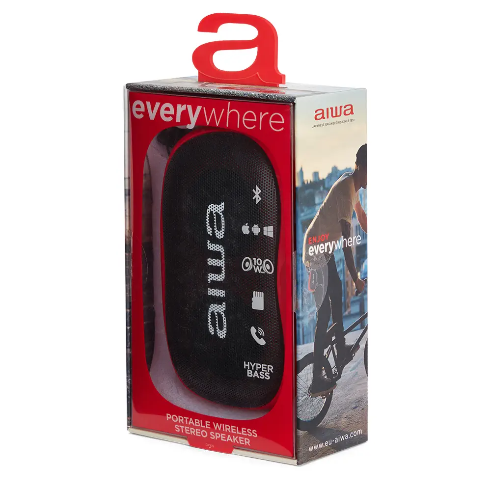 Aiwa BS-110RD Kırmızı Bluetooth Taşınabilir Hoparlör