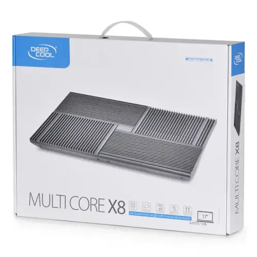 DEEPCOOL Multi Core X8 4x100mm Fan 2 USB Port Alüminyum 17” Siyah Notebook Soğutucu