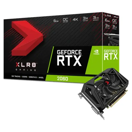 PNY GeForce RTX 2060 6GB XLR8 Gaming OC VCG20606SFPPB-O 6GB GDDR6 192Bit DX12 Gaming Ekran Kartı