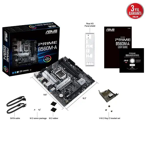 Asus Prime B560M-A Intel B560 Soket 1200 DDR4 5000(OC)MHz mATX Gaming (Oyuncu) Anakart
