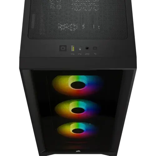 Corsair iCUE 4000X RGB CC-9020133-EU CX750F RGB 750W 80 Plus Bronze USB 3.1 Temperli Cam Siyah E-ATX Mid-Tower Gaming (Oyuncu) Kasa