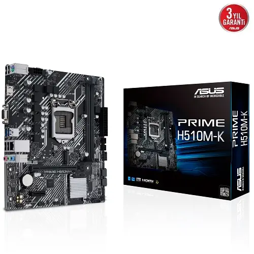 ASUS Prime H510M-K Intel H510 Soket 1200 DDR4 3200(OC)MHz mATX Gaming (Oyuncu) Anakart