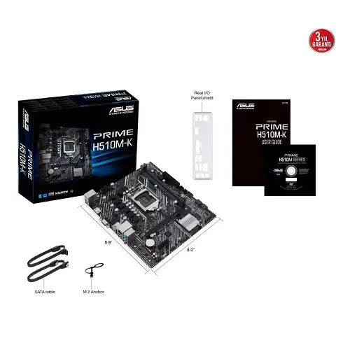 ASUS Prime H510M-K Intel H510 Soket 1200 DDR4 3200(OC)MHz mATX Gaming (Oyuncu) Anakart