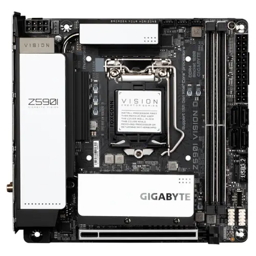 Gigabyte Z590I VISION D Intel Z590 Soket 1200 DDR4 4600(OC)MHz Mini-ITX Gaming (Oyuncu) Anakart