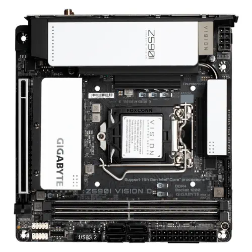 Gigabyte Z590I VISION D Intel Z590 Soket 1200 DDR4 4600(OC)MHz Mini-ITX Gaming (Oyuncu) Anakart