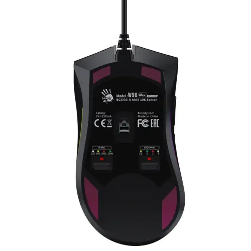 Bloody W90 Max 10.000 CPI 10 Tuş Optik RGB Siyah Kablolu Gaming (Oyuncu) Mouse