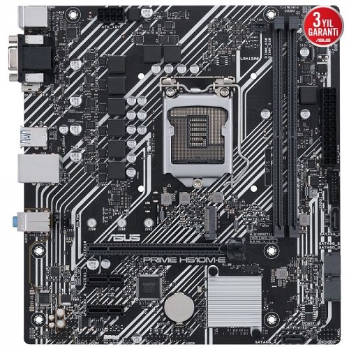 Asus Prime H510M-E Intel H510 Soket 1200 DDR4 3200(OC)MHz mATX Gaming (Oyuncu) Anakart