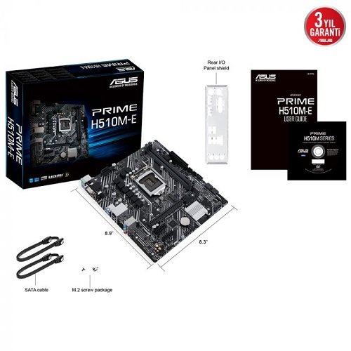 Asus Prime H510M-E Intel H510 Soket 1200 DDR4 3200(OC)MHz mATX Gaming (Oyuncu) Anakart