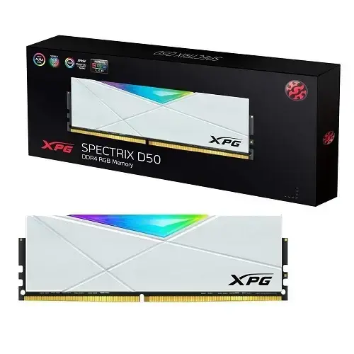 XPG Spectrix D50 RGB AX4U32008G16A-DW50 16GB (2x8GB) DDR4 3200MHz CL16 Gaming (Oyuncu) Ram