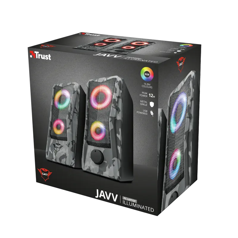 Trust GXT 606 Javv 23379 RGB Illuminated 12W 2.0 USB Hoparlör