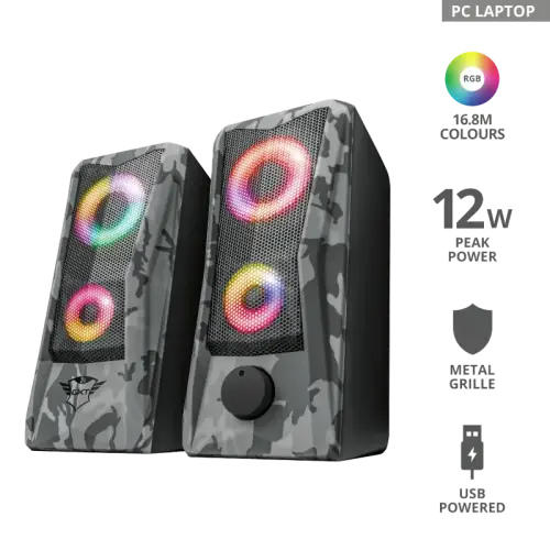 Trust GXT 606 Javv 23379 RGB Illuminated 12W 2.0 USB Hoparlör