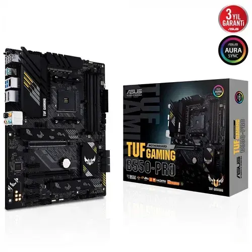 Asus TUF Gaming B550-PRO AMD B550 Soket AM4 DDR4 4600(OC)MHz ATX Gaming (Oyuncu) Anakart