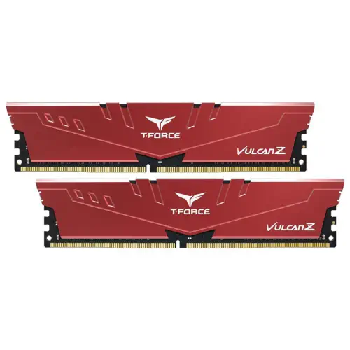 Team T-Force Vulcan Z Red 32GB (2x16GB) 3200MHz CL16 DDR4 Gaming Ram (TLZRD432G3200HC16FDC01)
