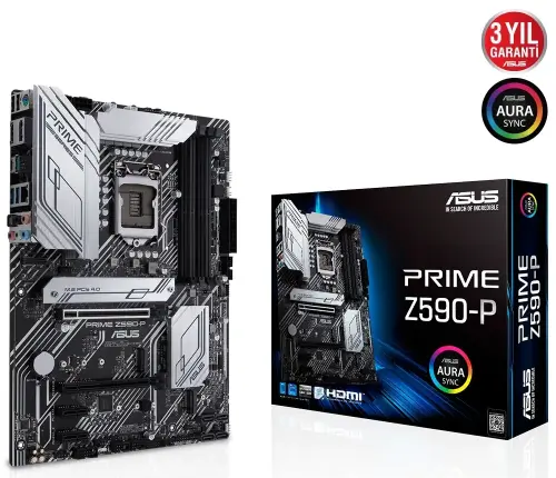 Asus Prime Z590-P WIFI Intel Z590 Soket 1200 DDR4 5133(OC)MHz ATX Gaming (Oyuncu) Anakart
