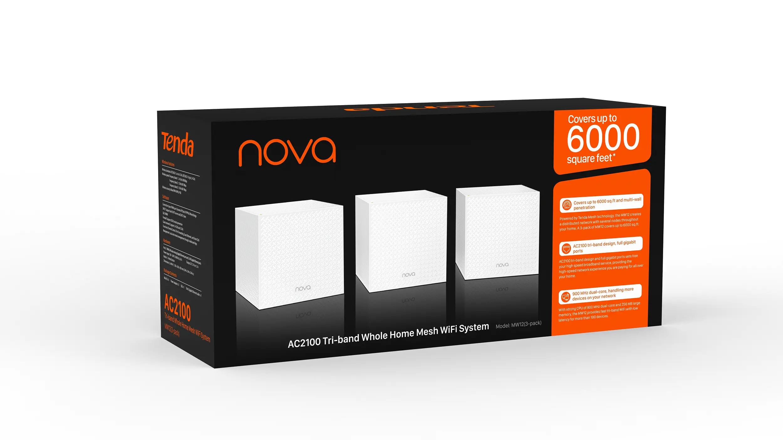 Tenda Nova MW12 AC2100 Kablosuz 3`lü Mesh Router