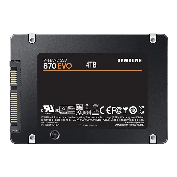 Samsung 870 EVO MZ-77E4T0BW 4TB 560/530MB/s 2.5″ SATA 3 SSD Disk