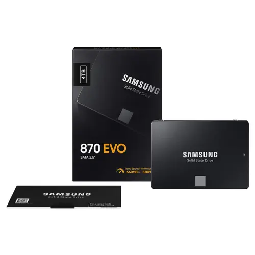 Samsung 870 EVO MZ-77E4T0BW 4TB 560/530MB/s 2.5″ SATA 3 SSD Disk