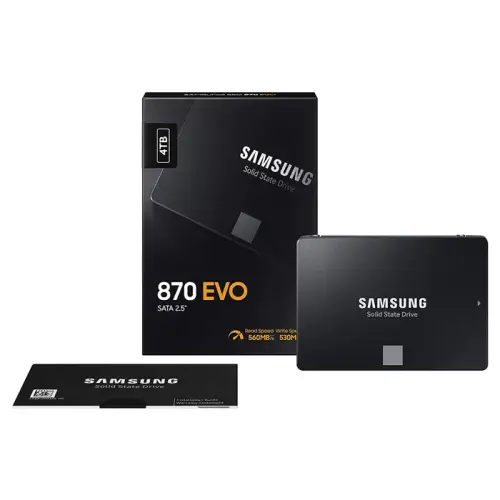 Samsung 870 EVO MZ-77E4T0BW 4TB 560/530MB/s 2.5″ SATA 3 SSD Disk