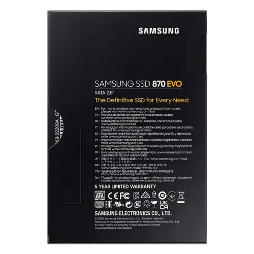 Samsung 870 EVO MZ-77E4T0BW 4TB 560/530MB/s 2.5″ SATA 3 SSD Disk