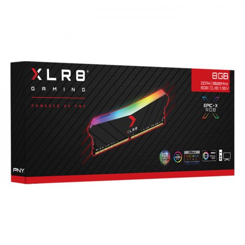 PNY XLR8 Gaming EPIC-X RGB 8GB (1x8GB) 3600MHz CL18 DDR4 Gaming Ram (MD8GD4360018XRGB)