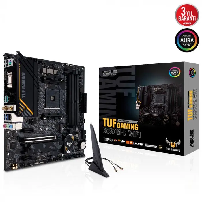 ASUS TUF Gaming B550M-E WIFI AMD B550 Soket AM4 DDR4 4600(OC)MHz mATX Gaming (Oyuncu) Anakart