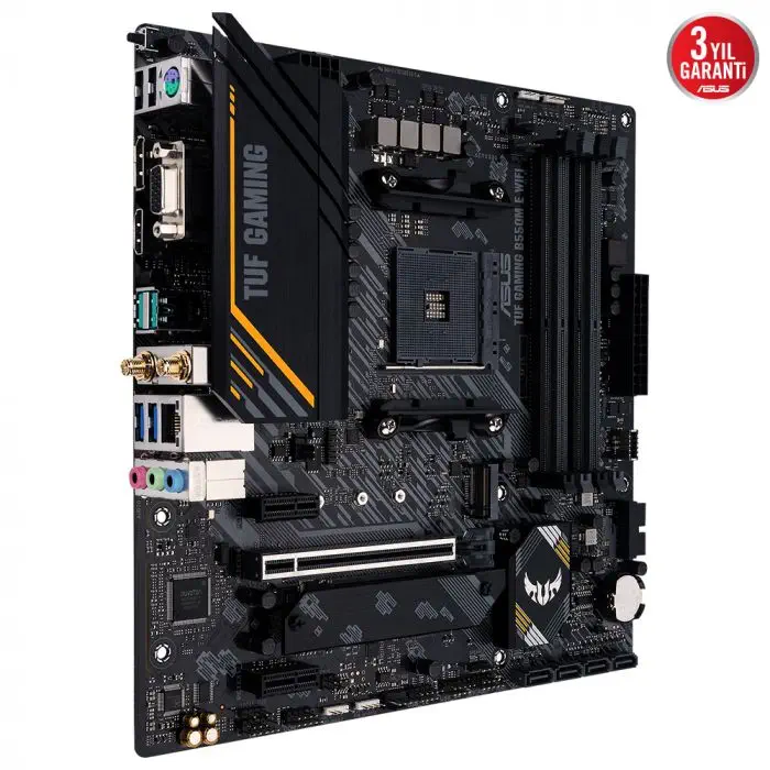 ASUS TUF Gaming B550M-E WIFI AMD B550 Soket AM4 DDR4 4600(OC)MHz mATX Gaming (Oyuncu) Anakart