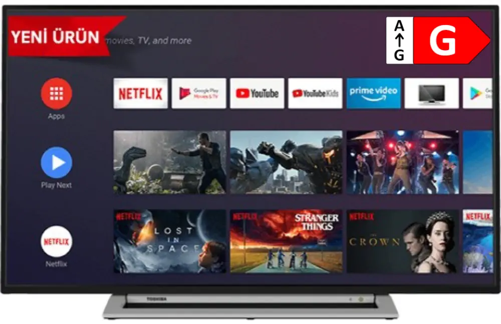 Toshiba 43UA3A63DT 43″ 108 Ekran 4K Ultra HD Uydu Alıcılı Android Smart LED TV