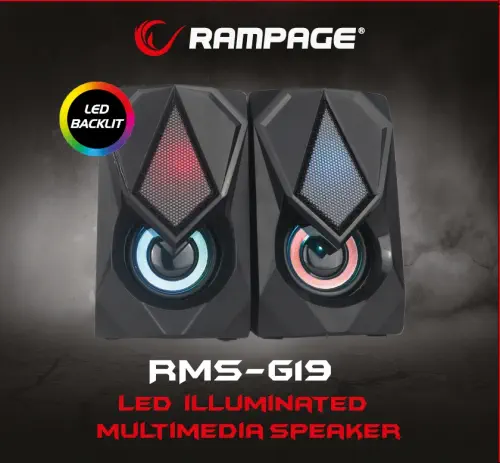 Rampage RMS-G19 2.0 5 Watt RGB LED USB Gaming Hoparlör