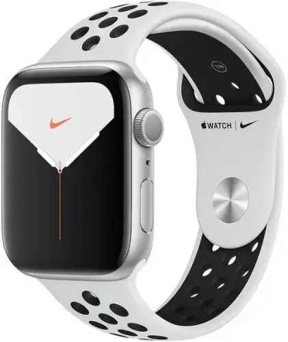 Apple Watch Nike Seri 5 GPS 44mm MX3V2TU/A Gümüş Alüminyum Kasa ve Pure Platinum/Siyah Nike Spor Kordon Akıllı Saat