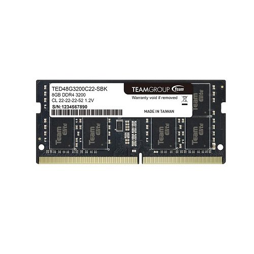 Team Elite 8GB (1x8GB) 3200MHz CL 22 DDR4 Notebook Ram (TED48G3200C22-S01)