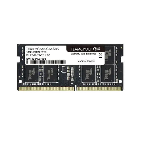 Team Elite 16GB (1x16GB) 3200MHz CL22 DDR4 Notebook Ram (TED416G3200C22-S01)