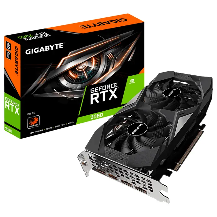 Gigabyte GeForce RTX 2060 D6 6G LHR GV-N2060D6-6GD 6GB GDDR6 192Bit DX12 Gaming (Oyuncu) Ekran Kartı