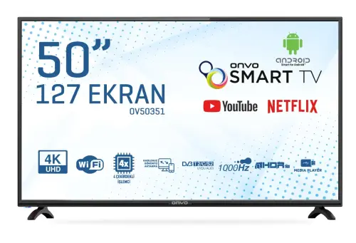 Onvo OV50351 50 inç 127 Ekran Dahili Uydu Alıcılı 4K Ultra HD Android Smart LED TV  
